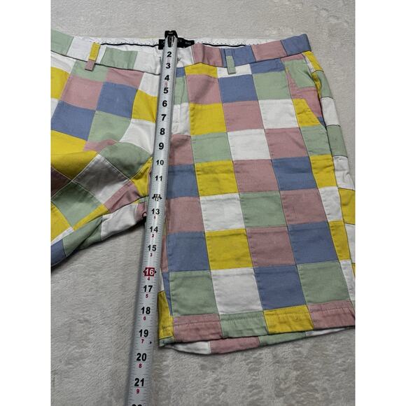 Kiel James Patrick Whaley Preppy Patchwork Shorts W40 Madras Colorblock Classic - Picture 7 of 9
